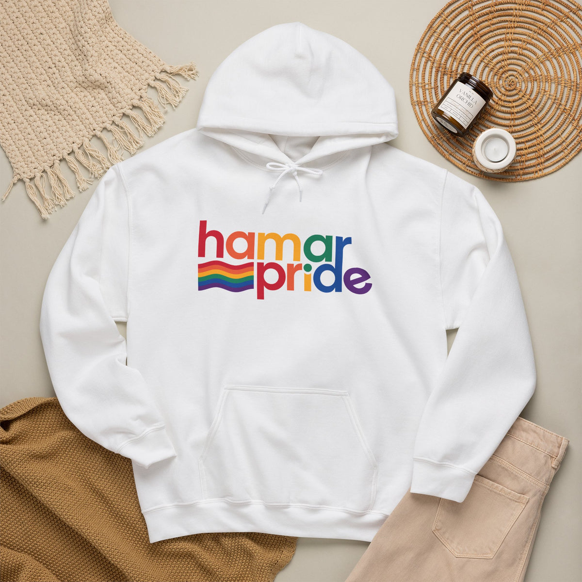 Hamar Pride Hoodie — Rainbow Logo LGBTQ+ Celebration Pullover