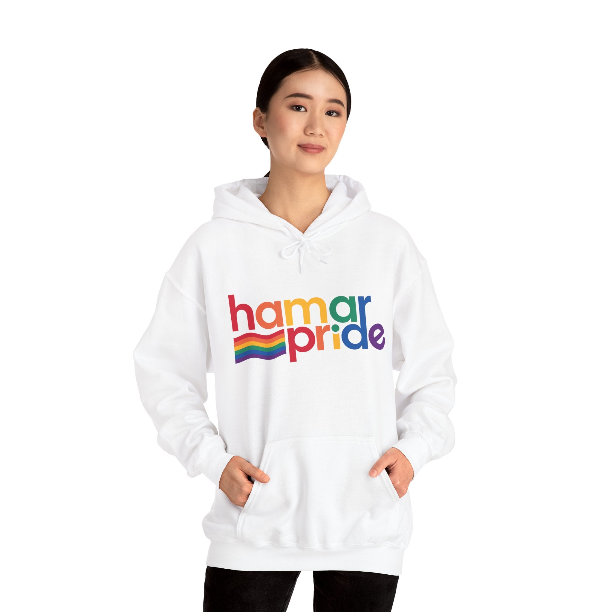 Hamar Pride Hoodie — Rainbow Logo LGBTQ+ Celebration Pullover