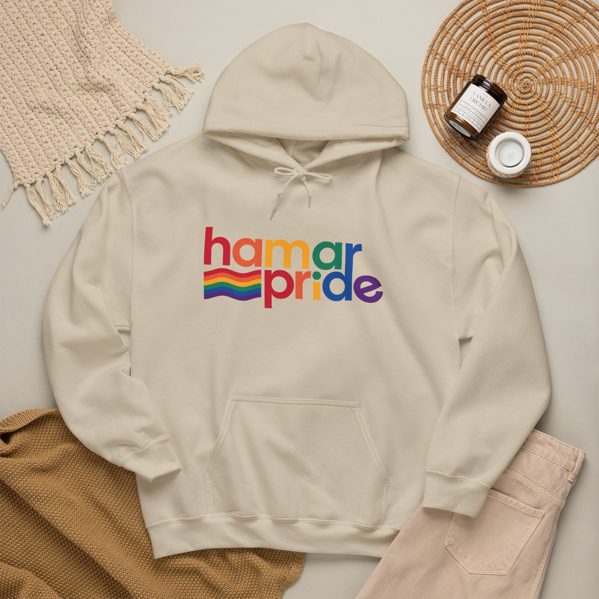 Hamar Pride Hoodie — Rainbow Logo LGBTQ+ Celebration Pullover
