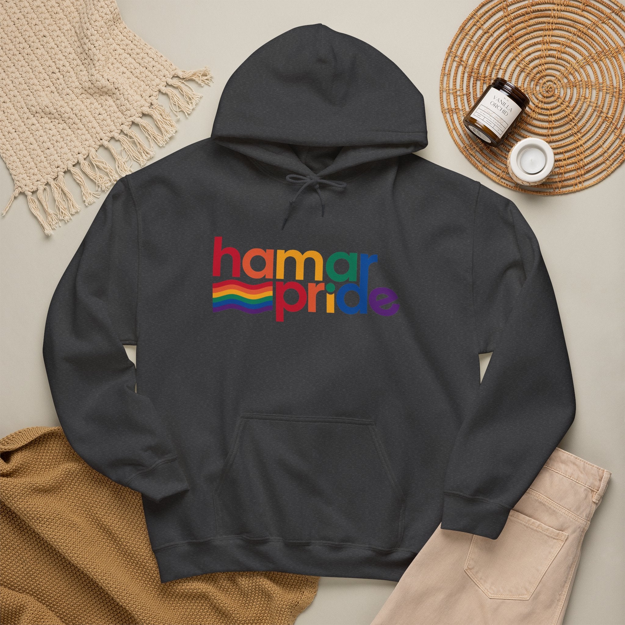 Hamar Pride Hoodie — Rainbow Logo LGBTQ+ Celebration Pullover
