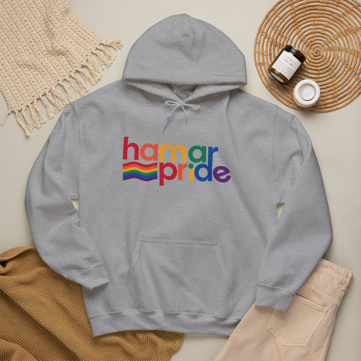 Hamar Pride Hoodie — Rainbow Logo LGBTQ+ Celebration Pullover